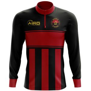 Angola Concept Football Half Zip Midlayer Top (Black-Red)