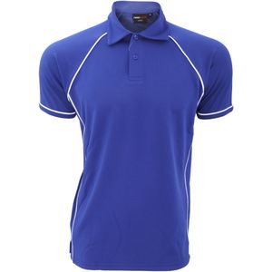 Finden & Hales Heren Piped Performance Sport Polo Shirt (L) (Koninklijk/Wit)