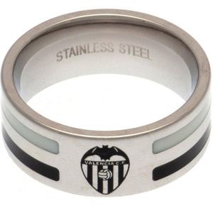 Valencia CF Kleurstreep Ring (Large) (Zilver/Zwart/Wit)