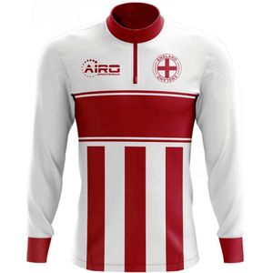 England Concept Football Half Zip Midlayer Top (White-Red)