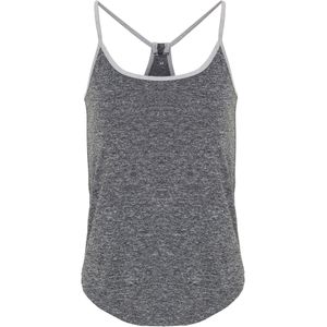 TriDri Vrouwen/dames Yoga Vest (M) (Zwart gemêleerd/zilver gemêleerd)
