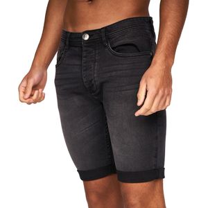 Crosshatch Heren Tadcaster Denim Shorts (34R) (Zwart)