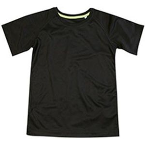 Stedman Kinderen/Kinderen Raglan Mesh T-Shirt (L) (Zwart Opaal)