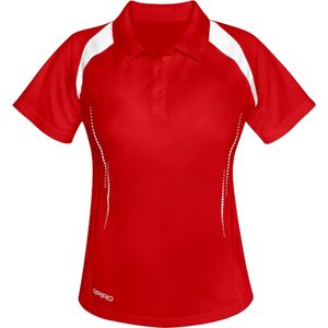 Spiro Dames/dames Sport Team Spirit Performance Polo Shirt (Xlarge) (Rood/Wit)