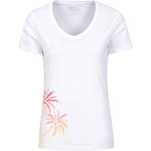 Mountain Warehouse Dames/Dames Palmboom V Hals T-shirt (32 DE) (Wit)