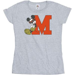 Disney Dames/Dames Mickey Mouse Luipaardbroek Katoenen T-Shirt (XL) (Sportgrijs)