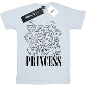 Disney Meisjes Prinses Multi Gezichten Katoenen T-Shirt (116) (Wit)