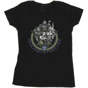 Marvel Dames/Dames Black Panther Wakanda Forever Groep Ring Pose Katoenen T-Shirt (L) (Zwart)