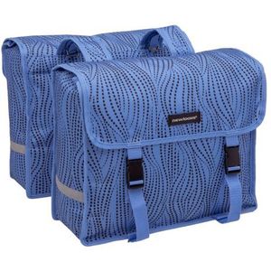 Dubbele fietstas New Looxs Fiori Alma 30 liter - 37 x 12,5 x 33 cm (x2) - blauw