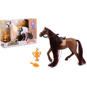 John Toy Paarden Speelset Haren Borstelen Groot, 2 Assorti