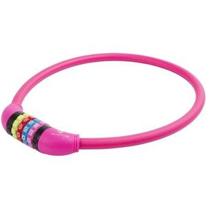 M-wave cijfer-kabelslot silicone roze 65cm12mm