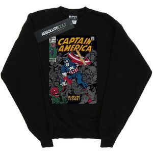 Marvel Heren Captain America Album Cover Sweatshirt (L) (Zwart)