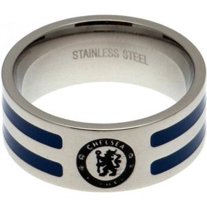 Taylors - Chelsea FC Gekleurde Ring met Strepen (Large) (Zilver/Blauw)