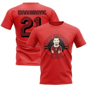 Zlatan Ibrahimovic AC Milan Illusration T-Shirt (Red)