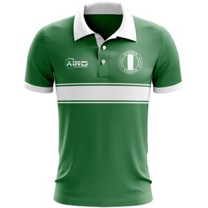 Nigeria Concept Stripe Polo Shirt (Green)