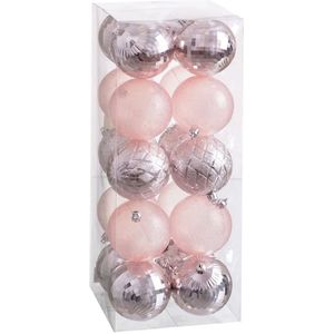 Kerstballen Roze 8 x 8 x 8 cm (20 Stuks)