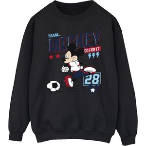 Disney Heren Mickey Mouse Team Mickey Voetbal Sweatshirt (M) (Zwart)