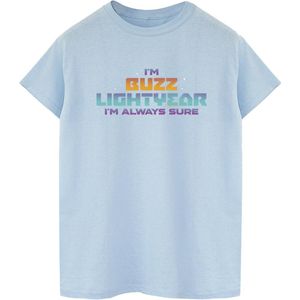 Disney Dames/Dames Lightyear Altijd Zeker Tekst Katoenen Vriendje T-shirt (XXL) (Babyblauw)