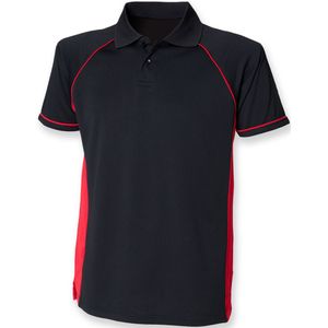 Finden & Hales Herenpanel Prestaties Sport Polo T-Shirt (XL) (Zwart/Rood)