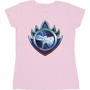 Marvel Dames/Dames Thor Liefde en Donder Stormbreaker Crest Katoenen T-Shirt (M) (Baby Roze)
