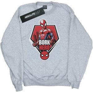 Marvel Meisjes Spider-Man Born Hero Sweatshirt (128) (Sportgrijs)