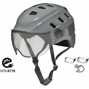 CP Chimo Grijs - Speed Pedelec Helm / E bike helm met verlichting - Kies zelf uit 2 Vizier soorten