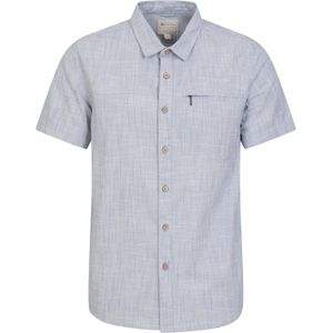 Mountain Warehouse Heren Kokosnoot Slub Overhemd met Korte Mouwen (XL) (Blauw)