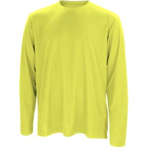 Spiro Herensport Quick-Dry Performance T-Shirt met lange mouwen (L) (Kalk groen)