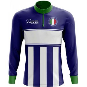 Italy Concept Football Half Zip Midlayer Top (Blue-White)