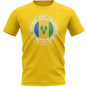 Saint Vincent and Grenadines Football Badge T-Shirt (Yellow)