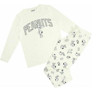 Peanuts Dames/dames Wakey Wakey Snoopy Lange Pyjamaset (M) (Wit/zwart)
