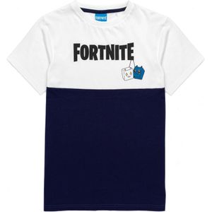 Fortnite Jongens-T-shirt met gekleurd blok (170-176) (Wit/Zwaar)