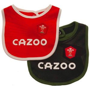 Wales RU Baby Slabbetjes Set (Set van 2)  (Rood/Zwart/Groen)