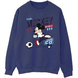 Disney Heren Mickey Mouse Team Mickey Voetbal Sweatshirt (XL) (Marineblauw)