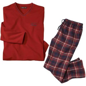 Atlas For Men Mens Checked Cotton & Flannel Long Pyjama Set