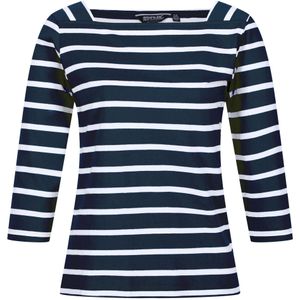 Regatta Dames/dames Polexia Stripe T-shirt (34 DE) (Marine / Wit)