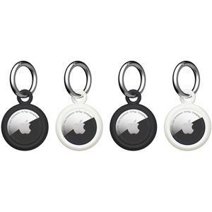 Case AirTag Apple UAG Dot Series Zwart/Marshmallow (4 stuks/pak)