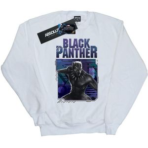 Marvel Jongens Sweatshirt met Tech Badge van Zwarte Panter (128) (Wit)