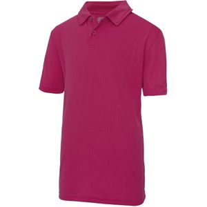 Just Cool Kinder Unisex Sport Polo Plain Shirt (Pakket van 2) (7-8 Jahre) (Heet Roze)