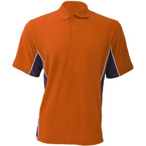 GAMEGEAR ® Heren Track Pique Polo Top met korte mouwen (2XL) (Oranje/Grafiek/Wit)