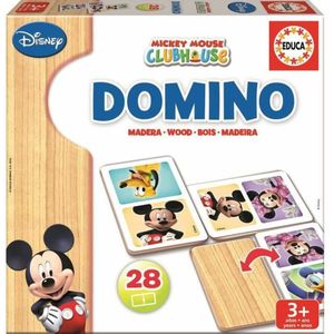 Educa Domino van hout - Mickey en Minnie - 28 delig - Vanaf 3 jaar