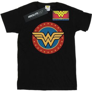 DC Comics Jongens Wonder Woman Cirkel Logo T-Shirt (140-146) (Zwart)