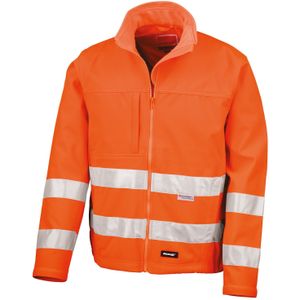 Result Core Mens High-Visibility Winter Blouson Softshell Jacket (waterbestendig & winddicht) (Pakket van 2) (Xlarge) (Fluorescerend Oranje)