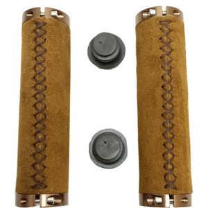 FALKX handvatten, bruin suede met dubbele lock ring, lengte: 130/130mm, werkplaatsverpakking