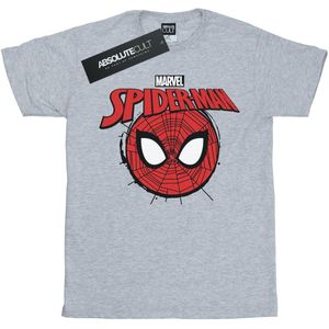Marvel Jongens Spider-Man Logo Hoofd T-shirt (152-158) (Sportgrijs)