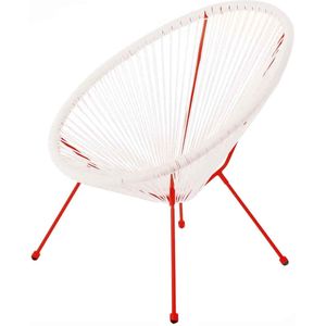 Tuinstoel Acapulco 73 x 80 x 85 cm Rood Wit Rotan