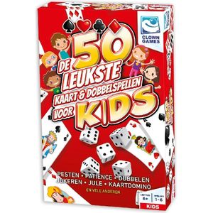 Clown Games Kids 50 Kaart & Dobbel Spellen - Leuk voor de hele familie - Geschikt voor 1-6 spelers vanaf 6 jaar