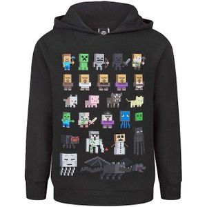 Minecraft Jongens Sprites Hoodie (116) (Zwart)