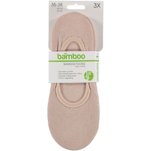 Apollo - Bamboe Sneaker Footies - Skin - 3-Pak - Maat 39/42 - Bamboe sokken - Footies unisex