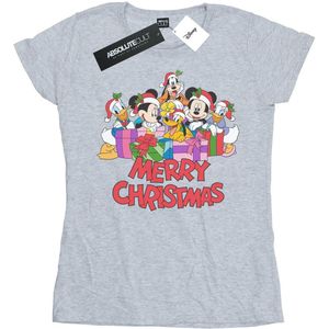 Disney Dames/Dames Mickey Mouse And Friends Kerst Katoenen T-Shirt (XL) (Sportgrijs)